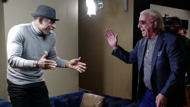 Deion Sanders meeting with Ric Flair